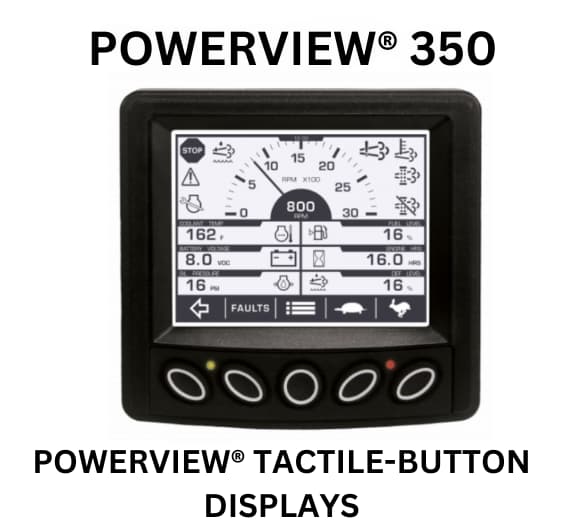 Tactical button display of Powerview 350, showcasing its features and design in a sleek, modern layout